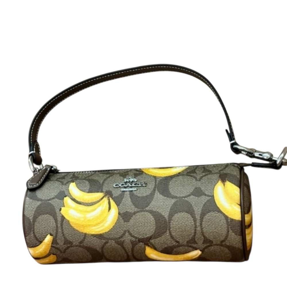 Coach Nolita Barrel Bag In Signature Canvas With Banana Print - Picture 2 of 14